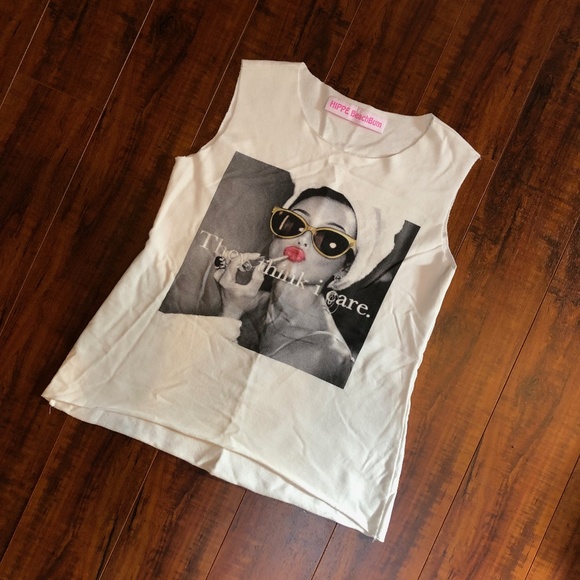 Hippe Beach Bum Tops - Hippe Beach Bum They Think I Care Shirt Top S M